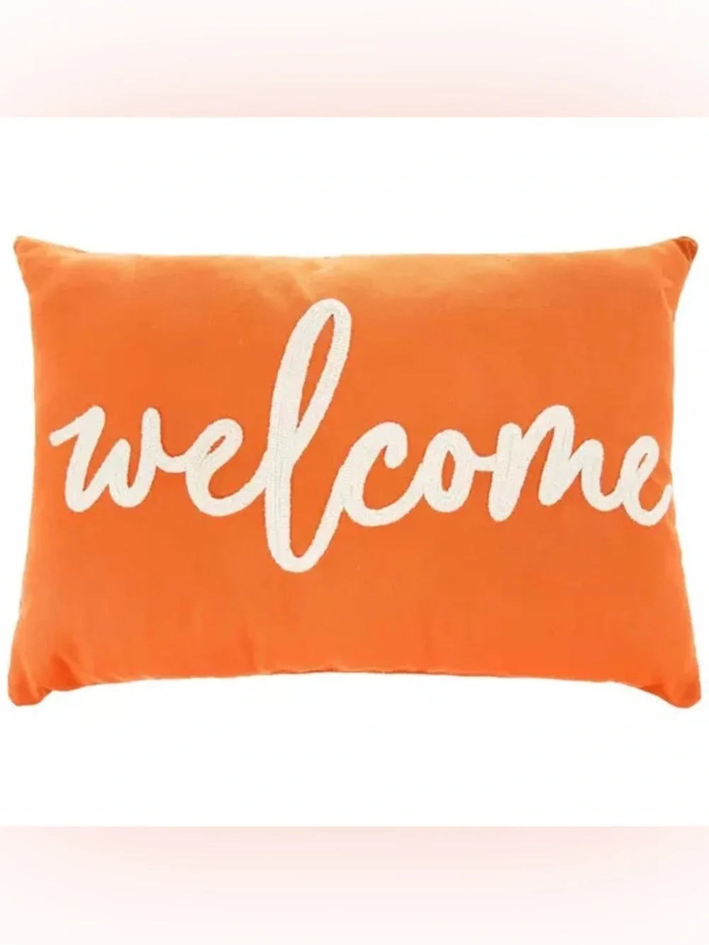 Orange & Brown Plaid Welcome Pillow